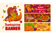 Happy Thanksgiving banners, a Seasonal Illustration by Vector Tradition (Thumbnail 3 of 3)