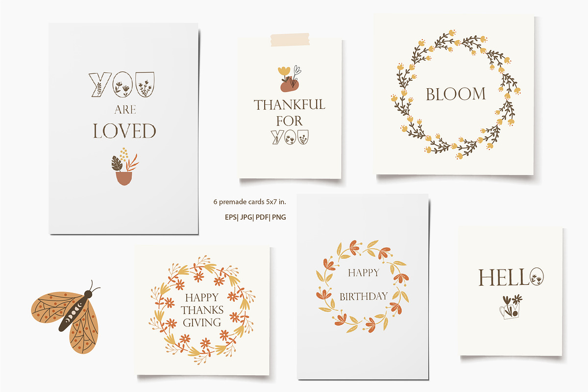 Boho Florals and Butterflies Bundle, an Illustration by DearLetters (Photo 8 of 16)
