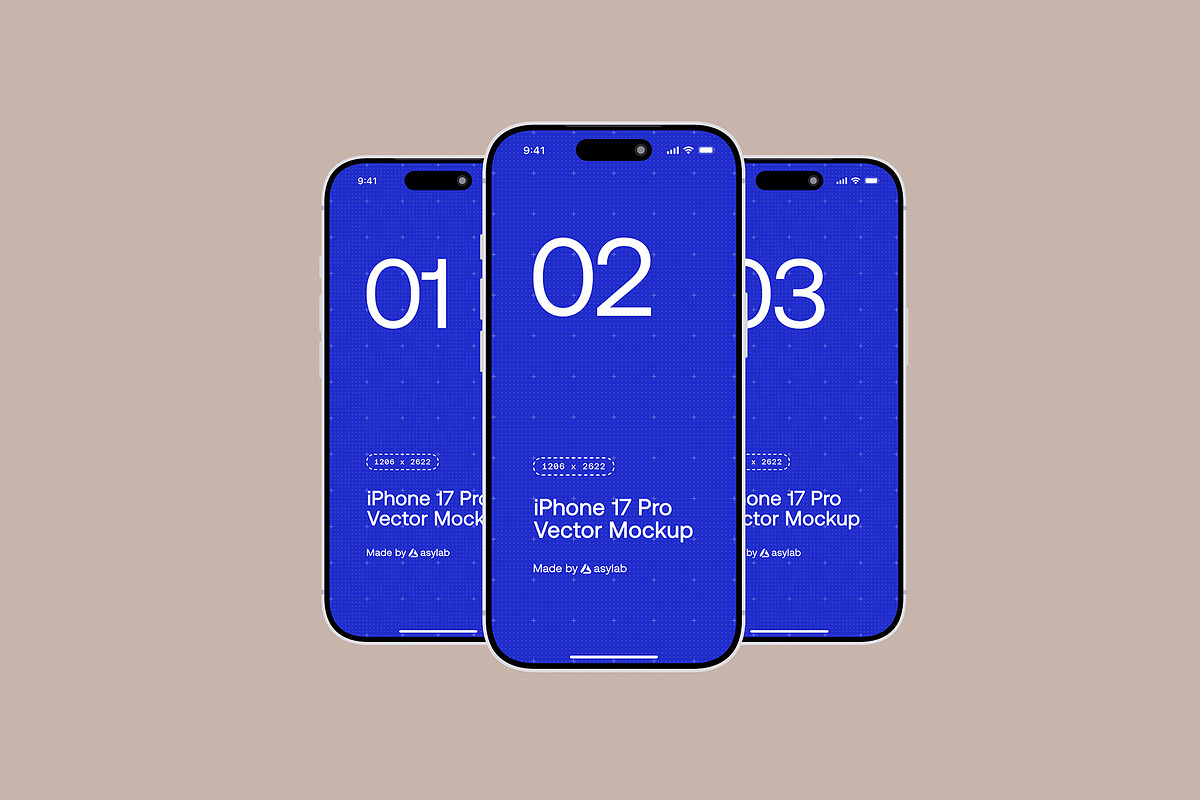 iPhone 17 Pro Vector - 24 Mockups, an iPhone Mockup by Asylab (Photo 14 of 48)