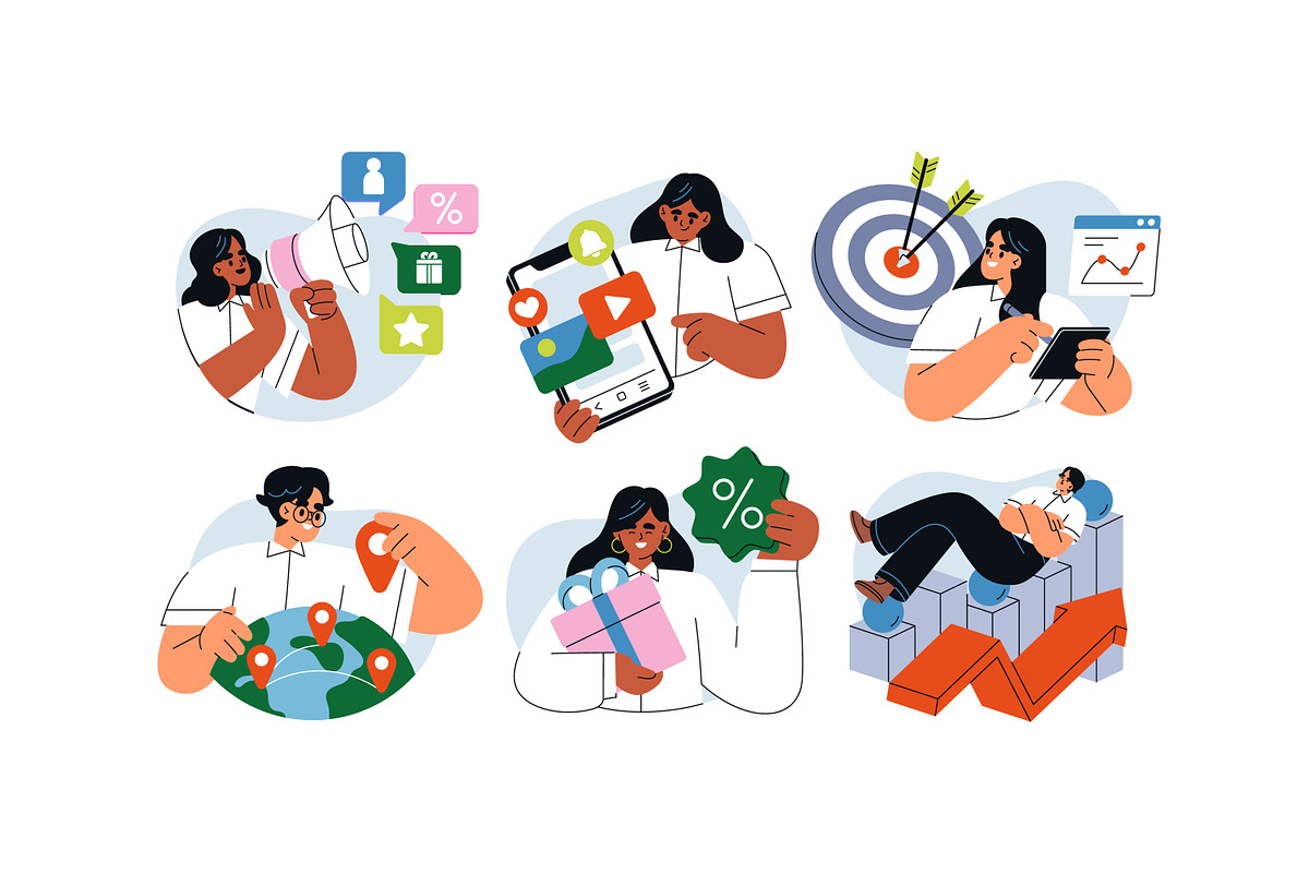 Marketing & targeting concept set, a Work Illustration by Good Studio (Photo 2 of 4)