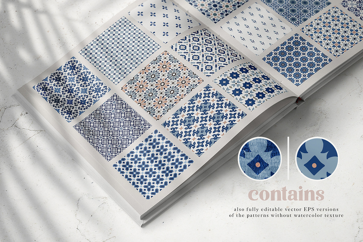 Morocco & Azulejos seamless patterns, a Pattern Graphic by Tabita's shop (Photo 6 of 18)