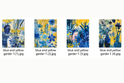 4 Blue Yellow Flower Wall Art Print, a Decorative Illustration by ARTOZEN DIGITAL (Thumbnail 6 of 6)
