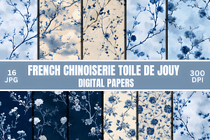 Chinoiserie Toile De Jouy Seamless, a Pattern Graphic by Ink Gallery