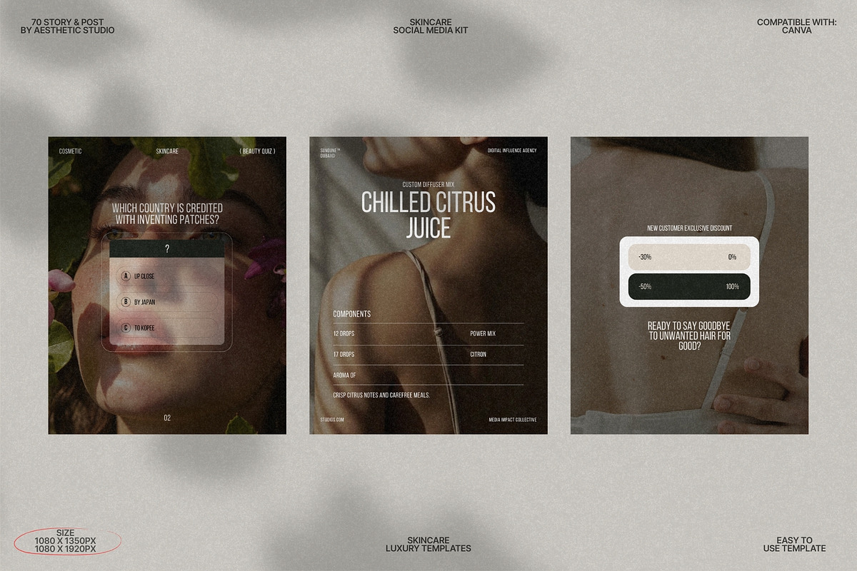 Modern Skincare Story and Post Set preview 6