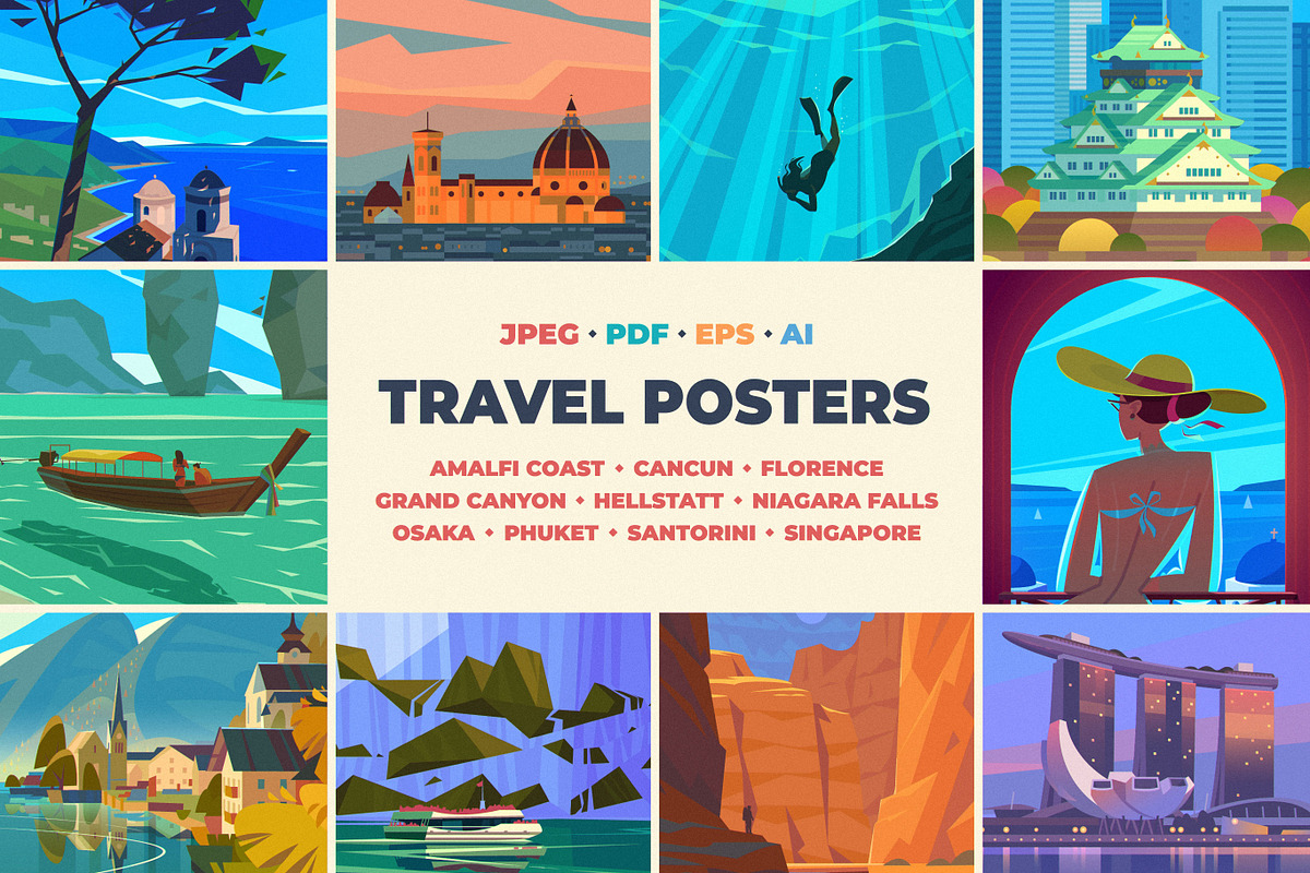 Travel Posters. Part 5., an Illustration by Red Monkey (Photo 1 of 12)