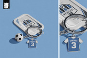 Football Keychain with Charms Mockup, an Advertising Mockup by SD Mockup (Thumbnail 2 of 5)