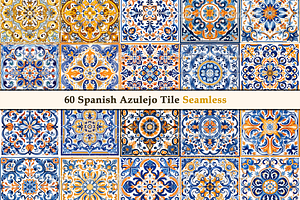 Spanish Azulejo Pattern Tile V2