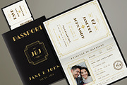 Art Deco Passport Wedding Invitation, an Invitation Template by Vynetta (Thumbnail 2 of 7)