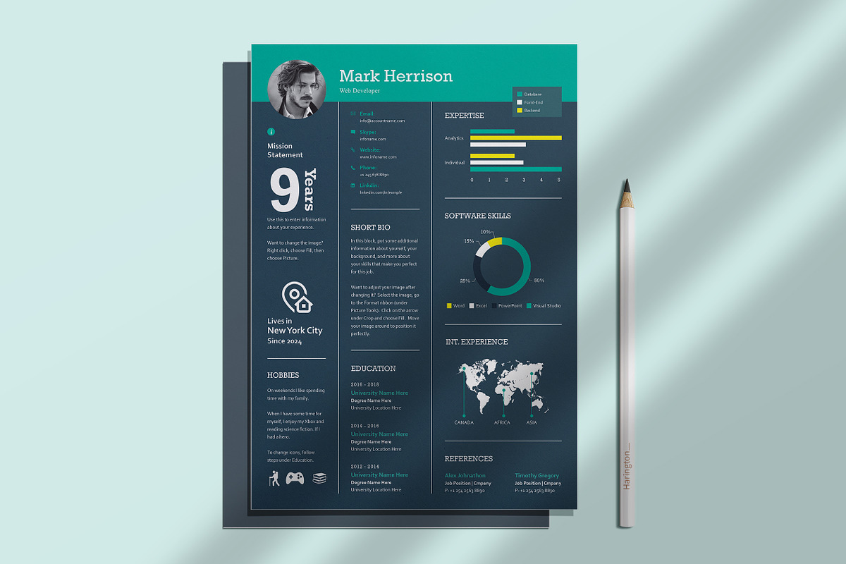Infographic Resume/CV, a Resume Template by ResumeDevisers (Photo 4 of 4)
