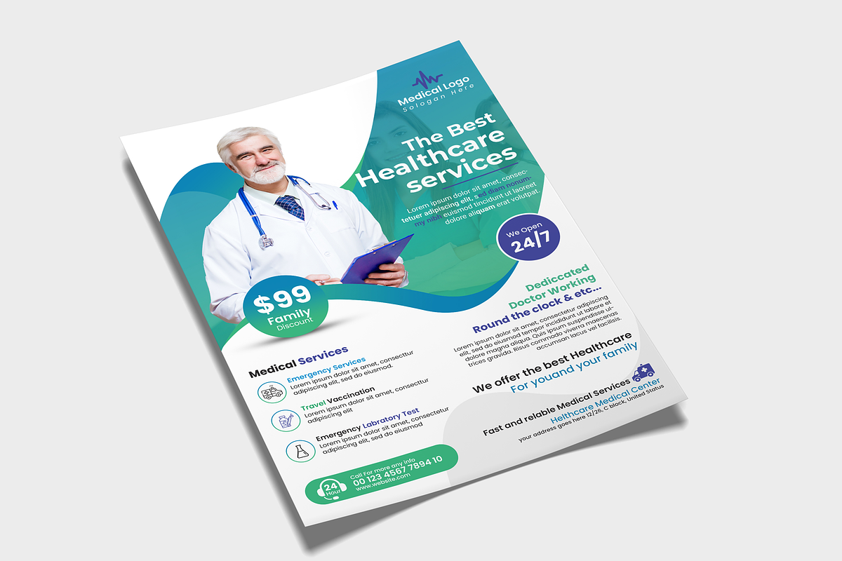Medical & Health Flyer Template (Edi, a Flyer Template by Creativpixl (Photo 6 of 6)