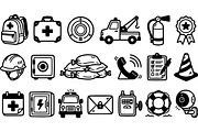 Emergency Safety Icon Set, an Illustration by designvectx (Thumbnail 2 of 3)