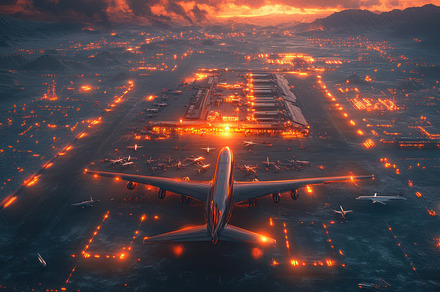 Aerial view of a large passenger air, a Background Photo by Pixeness