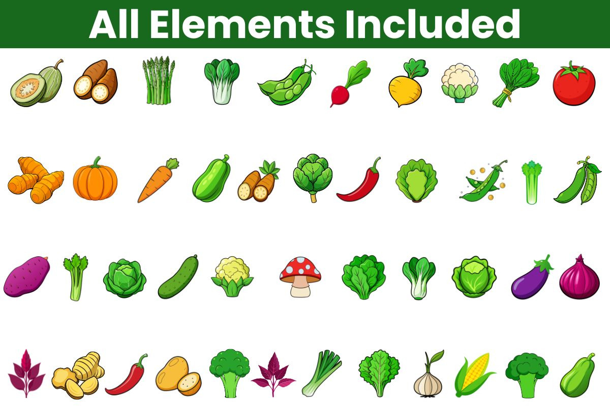 Vegetable Clipart Bundle, a Food Illustration by Awieee1 (Photo 3 of 5)