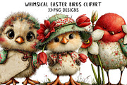 Whimsical Easter Birds Clipart, an Illustration by Daily.Designs (Thumbnail 1 of 8)
