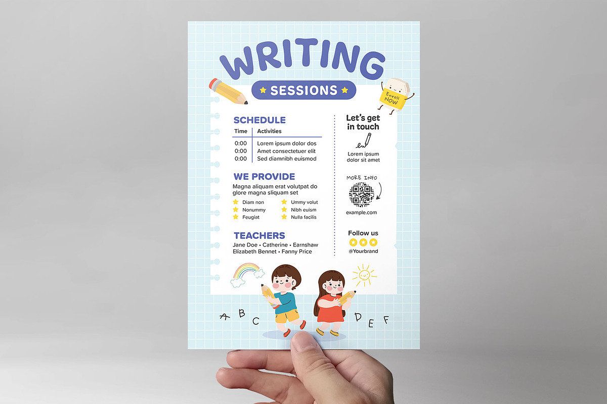 Children Writing Education Flyer, a Flyer Template by BrandPacks (Photo 2 of 6)