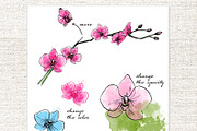 Vector Watercolor Orchid, a Decorative Illustration by Dora Katona (Thumbnail 4 of 4)
