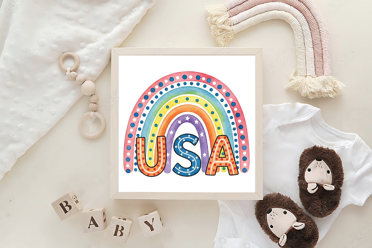 America Rainbow Boho PNG, an Illustration by CraftArtStudio (Photo 4 of 4)