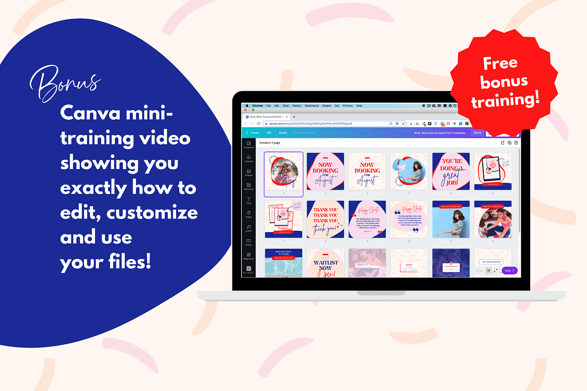 Bold Canva Instagram Post Template, a Social Media Template by Kurly Creative (Photo 7 of 9)