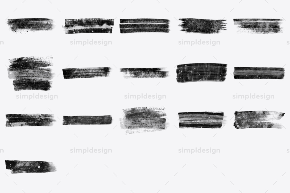 16 Grunge Paint Photoshop Brushes, a Brush Add-On by SimplDesign (Photo 2 of 2)