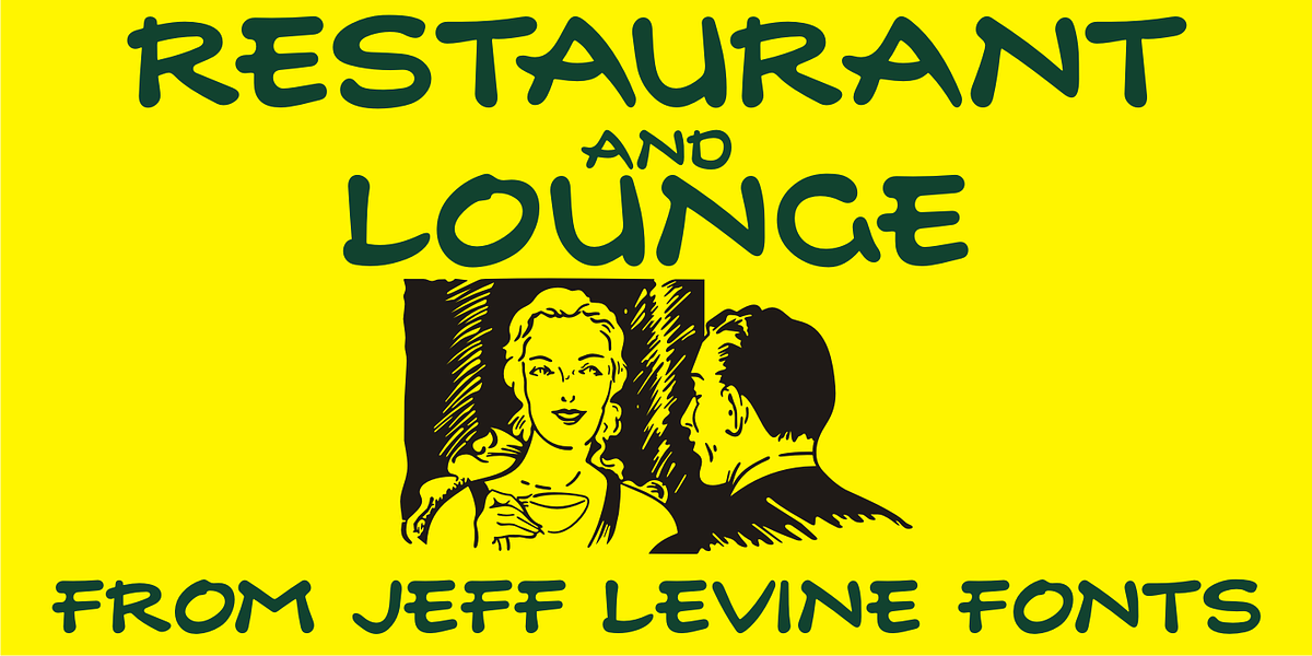 Restaurant And Lounge JNL, a Sans Serif Font by Jeff Levine Fonts
