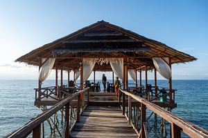 Wooden pier on Lake Poso in Tentena, Sulawesi, Indonesia, an Architecture Photo by GoodGoods
