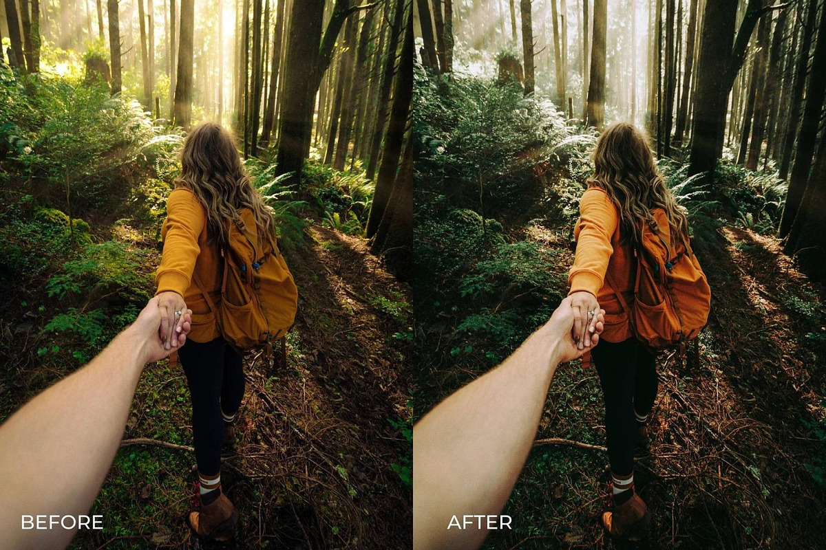 5 GREEN HIKING LIGHTROOM PRESETS, an Action Add-On by Emma Kate Creative (Photo 3 of 10)