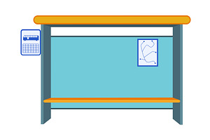 Empty bus stop, shelter from rain, an Object Illustration by the8monkey