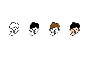 Thinking face emojis in various, an Object Illustration by skripnikbb