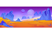 Space planet landscape with desert, an Illustration by Vector Tradition (Thumbnail 3 of 3)
