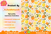 Boho Citrus Bliss Seamless Pattern, a Background Graphic by K.JackArtwork (Thumbnail 3 of 8)