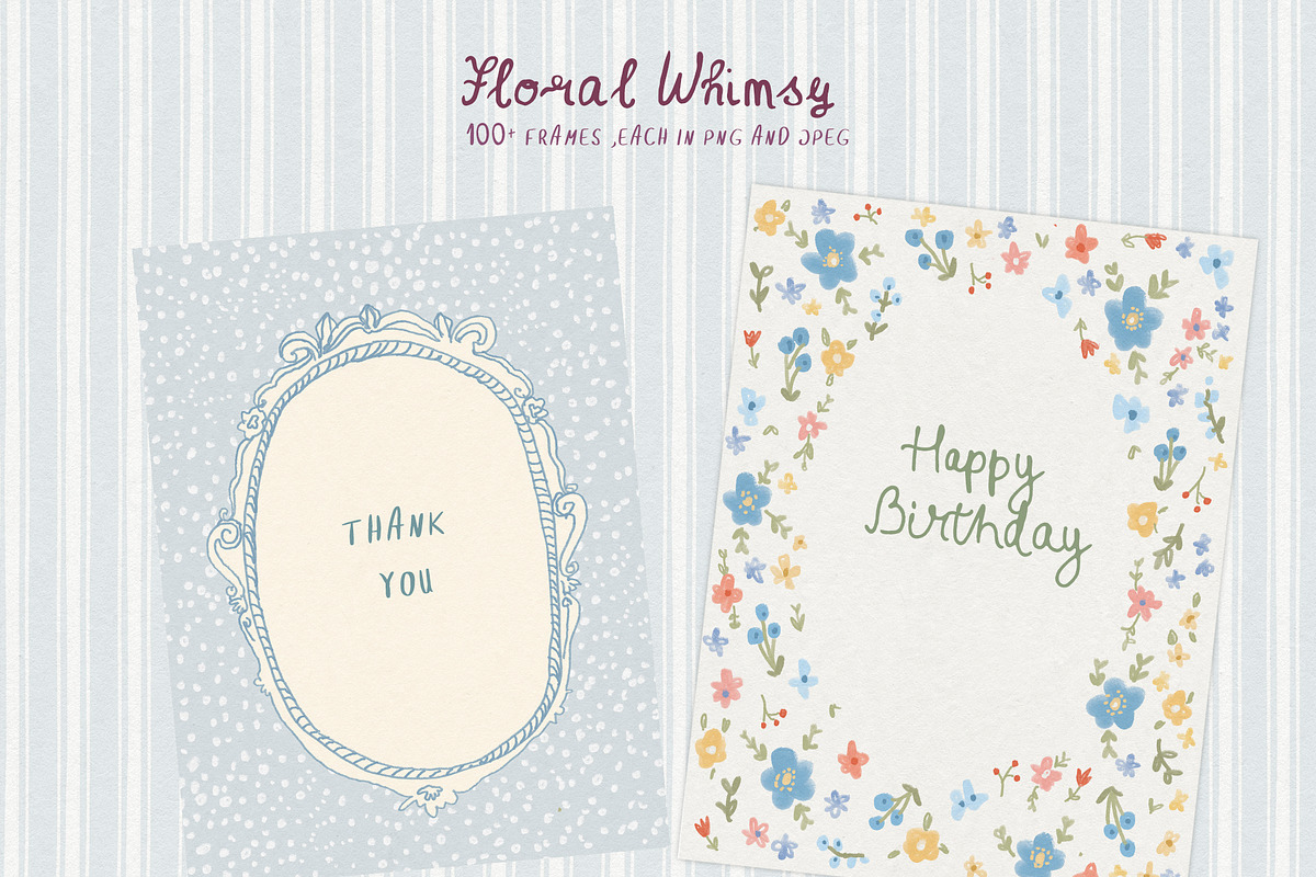 Whimsical Cottagecore Floral Frames, a Background Graphic by whiteheartdesign (Photo 15 of 19)