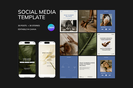 60 Social Media Instagram Templates, a Social Media Template by AnaGrids