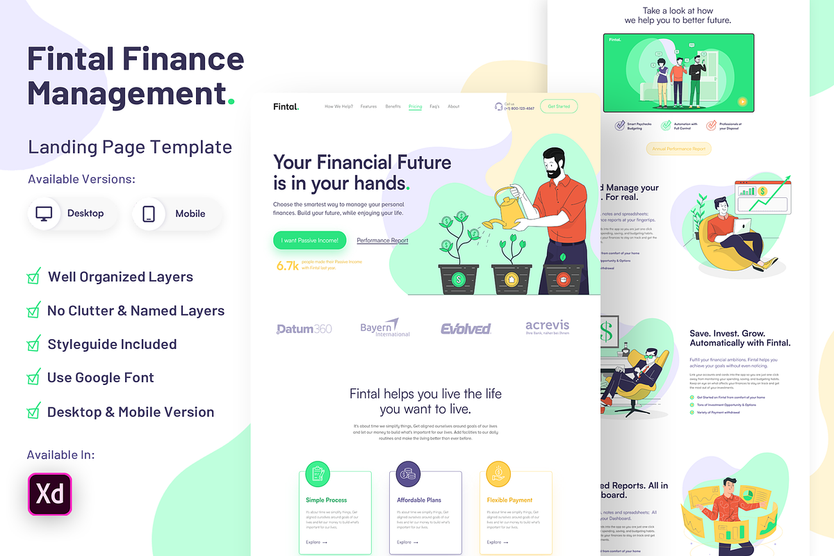 Fintal - Finance Landing Page, a Landing Page Template by byalikhan (Photo 1 of 6)