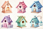 Cute Pastel Birdhouses Clipart, an Illustration by Rose Art (Thumbnail 3 of 4)