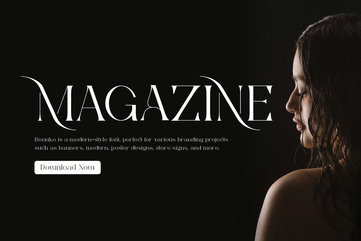 Bonuko - Modern Ligature Serif Font, a Serif Font by Iqsiart Studio (Photo 11 of 16)