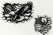 Patriotic Eagle Engraving Graphics, a Seasonal Illustration by DENIDigitalArtSudio (Thumbnail 5 of 6)