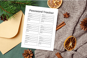 Password Tracker, Password Planner