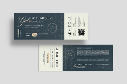 NYE Event Ticket Template, a Stationery Template by BrandPacks
