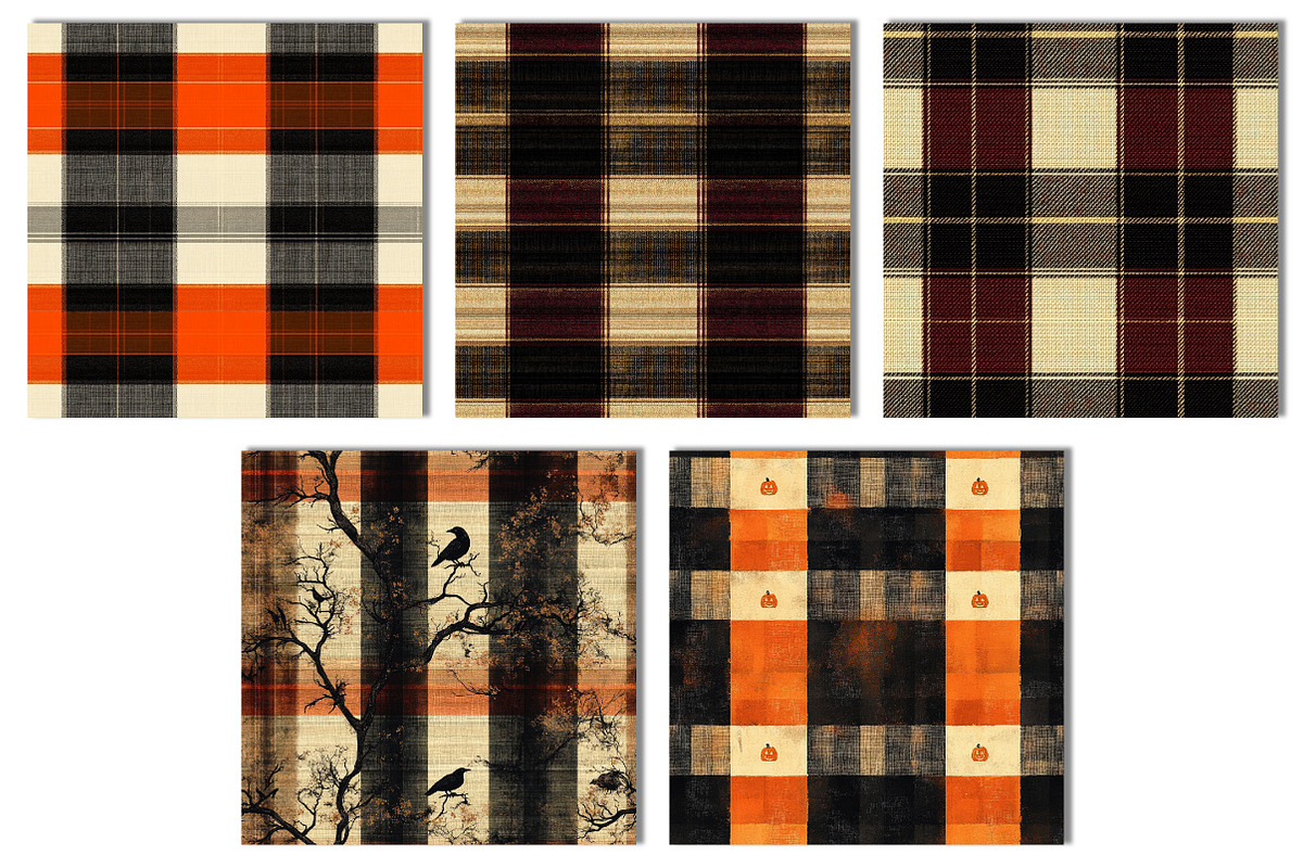 Halloween Plaid Seamless Pattern, a Pattern Graphic by Dream Creation (Photo 7 of 7)
