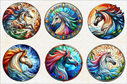 Horse Stained Glass Clipart  Sublim, an Illustration by SVGArt (Thumbnail 4 of 5)