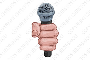 Microphone Fist Hand Comic Book Pop, an Illustration by Christos Georghiou