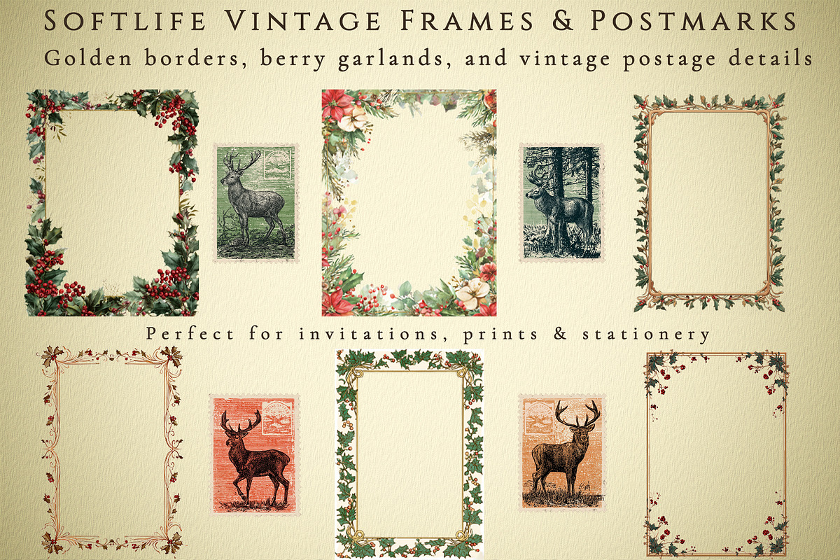 Vintage Animals — Winter Collection, an Animal Illustration by Vika_Softlife (Photo 3 of 8)
