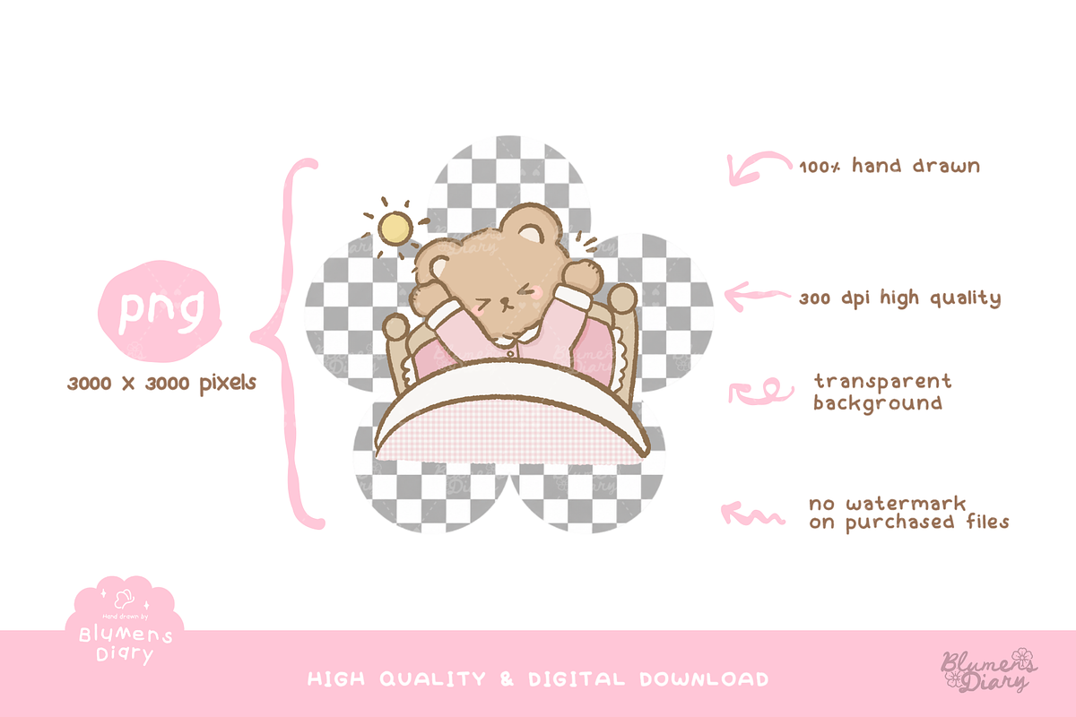 Morning Routine Bear Clipart, an Animal Illustration by Blumensdiary (Photo 3 of 6)