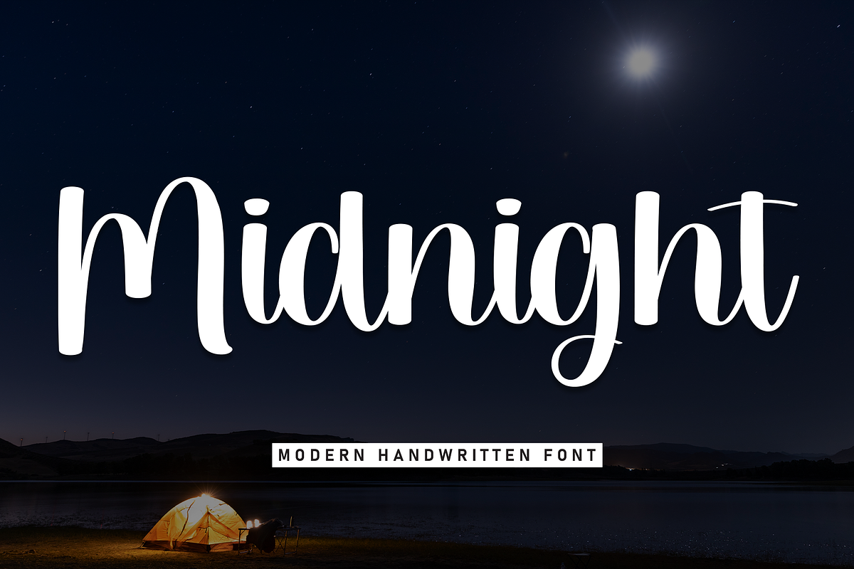 Midnight | Script Font, a Handwritten Font by Scratchones (Photo 1 of 8)