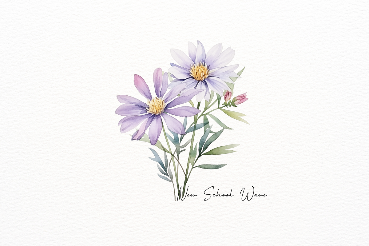 Watercolor Alpine Flowers Clipart, a Decorative Illustration by New-School-Wave (Photo 4 of 6)
