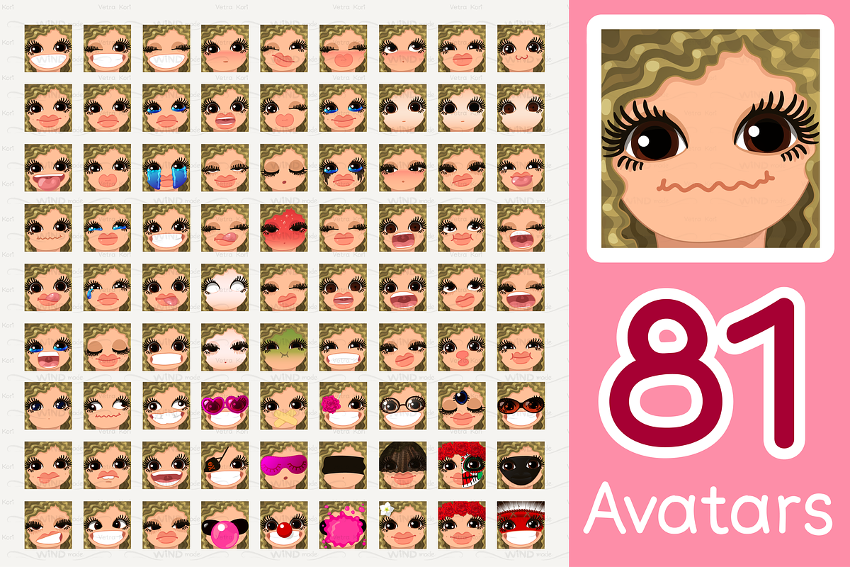 vector BIG avatars SET, a Templates & Theme by WINDmade (Photo 38 of 40)
