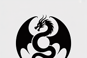 A bold dragon silhouette logo, an Illustration by Amazin_art (Thumbnail 15 of 16)