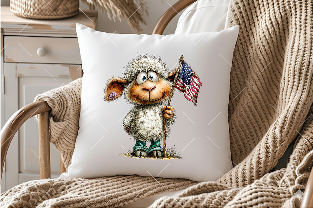 Whimsical Patriotic Sheep Clipart, an Illustration by OK Design (Photo 5 of 6)