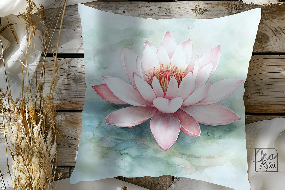 Aesthetic Lotus Flower Art, a Graphic by ikarifq shop (Photo 4 of 4)