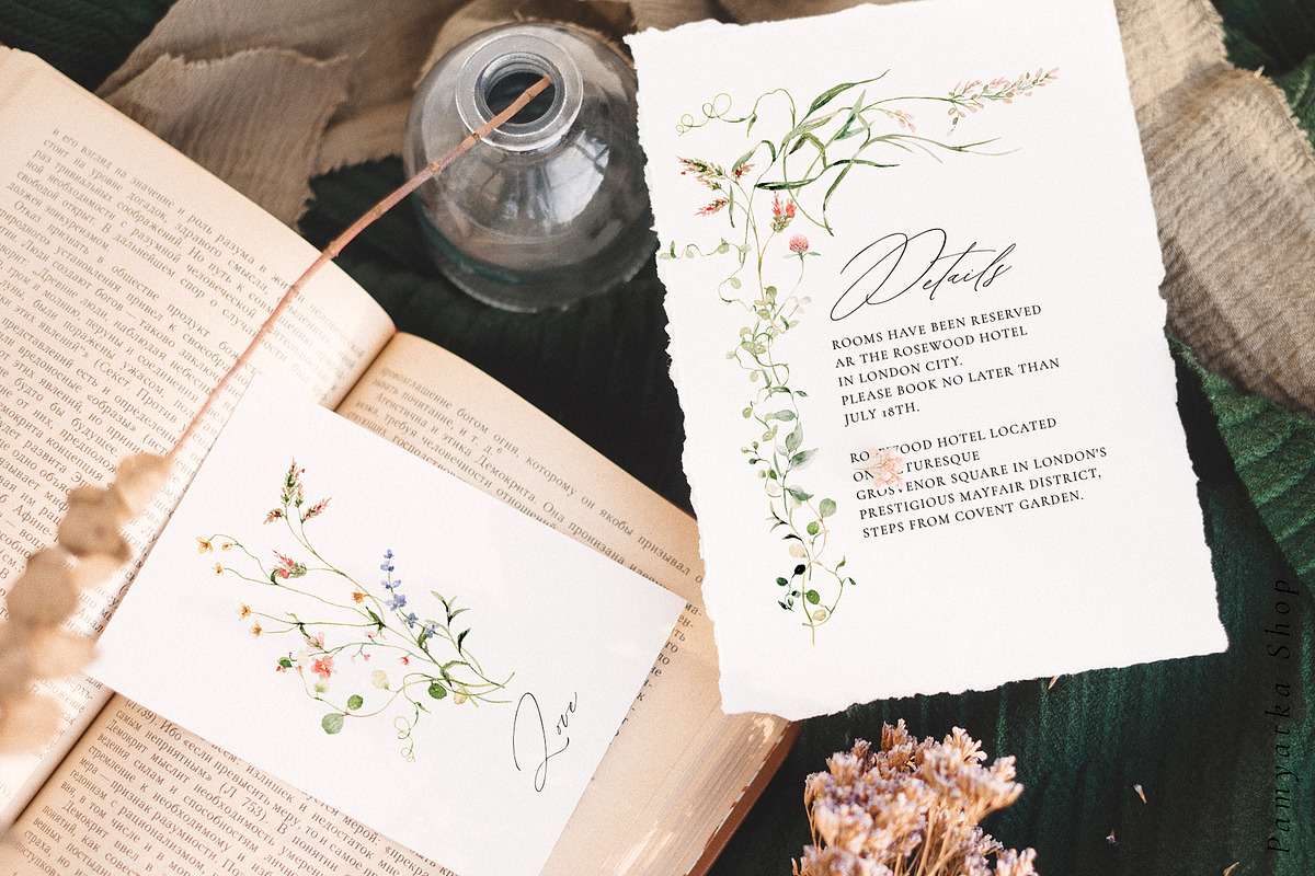 Line-thin watercolor wildflowers, a Decorative Illustration by Pamyatka Shop (Photo 8 of 16)